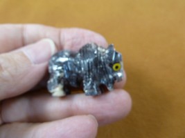 Y-BUF-59) gray white BUFFALO calf bison figurine stone gemstone SOAPSTON... - $8.59