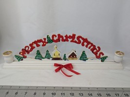 Merry Christmas Around the World Taper Holder Wood - $9.95