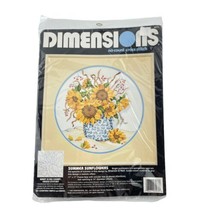 Dimensions No Count Cross Stitch SUMMER SUNFLOWERS in Sponge Vase  Kit 3973 - £18.89 GBP