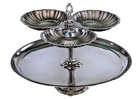 Two-Tiered Buffet Stand COMMERCIAL SERVING TRAY CATERING TIERED TRAY PAR... - $540.54
