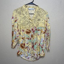 Angel Italy Yellow Blouse 3/4 Sleeve Sz M New - $44.50