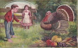 Thanksgiving Greetings Children Turkey 1911 Portland OR Ghent MN Postcard B19 - £2.36 GBP