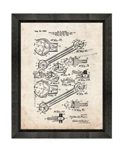 Open-end Wrench Patent Print Old Look with Beveled Wood Frame - £19.89 GBP+