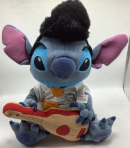 Disney Store Exclusive Lilo &amp; Stitch Elvis Plush 14&quot; with Guitar Ukulele - £13.31 GBP
