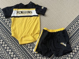 Baby Boy Vintage Pittsburg Penguins Outfit Size 12 Months - $15.83
