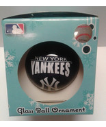 New York Yankees MLB Glass Ball Ornament Christmas Tree Holiday Team Spirit - £10.22 GBP