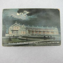 1909 Seattle Worlds Fair Postcard Agricultural Building at Night UNPOSTED RARE - £7.95 GBP