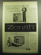 1957 Zenith Rhapsody Phonograph Advertisement - Stan Kenton and Les Brown - $18.49