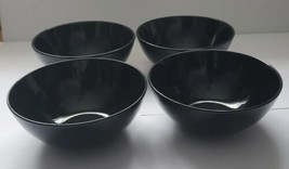 IKEA Set Of 4 Glossy Black 6.5” Soup Cereal Bowls 12011 Dinnerware Bowl - $28.79