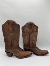 Circle G Women&#39;s Brown Floral Embroidery Western Boots Brown Size 8.5M - $84.14