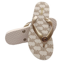 Nwt Michael Kors Msrp $69.99 Women&#39;s Pink Gold Flip Flops Sandals Size 8 10 11 - £32.14 GBP