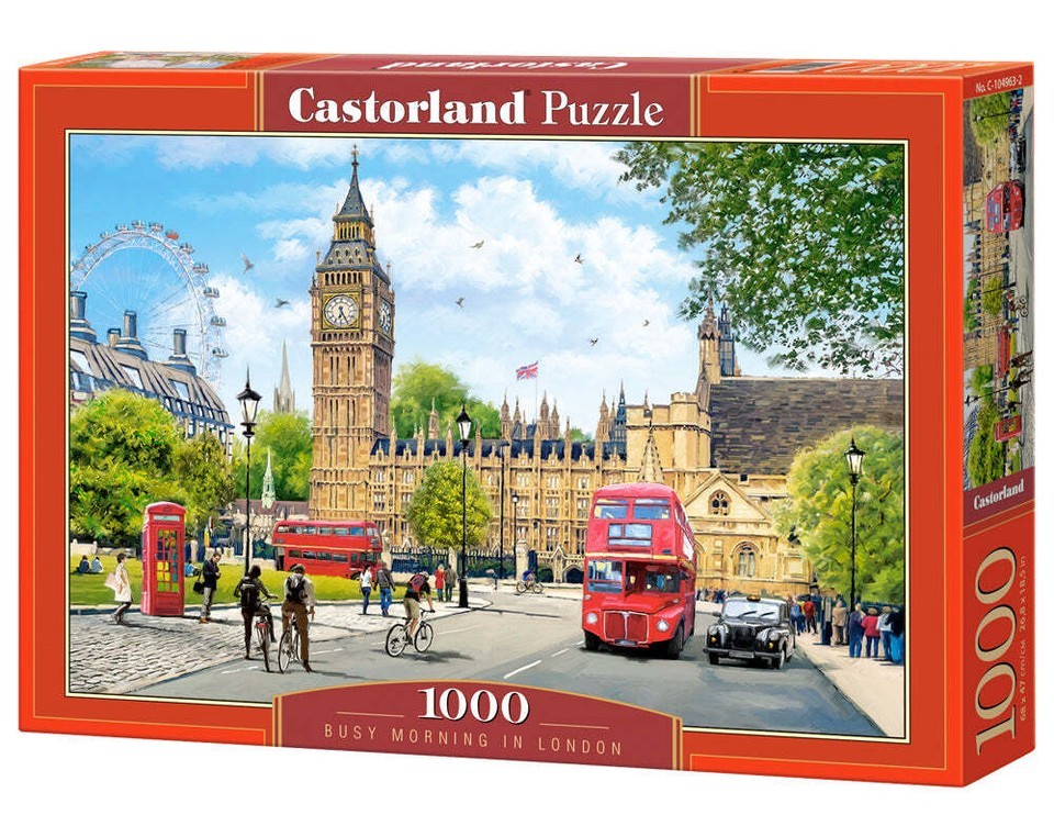 1000 Piece Jigsaw Puzzle, Busy Morning in London, United Kingdom, Great - $30.93