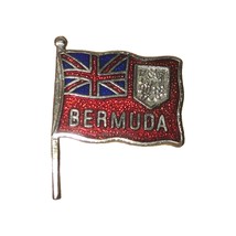 Vintage Bermuda British Territory Flag Cloisonne Souvenir Tourist Lapel ... - $335.33 MXN