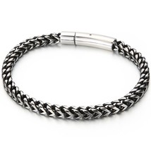Matter Stainless Steel Men's On Hand Link Chain Bracelet 4MM Thick Handles for M - £18.26 GBP