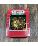 1987 Hallmark Lighted Ornament Lacy Brass Snowflake - £8.64 GBP