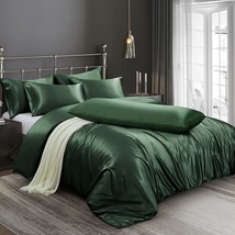 6 Pieces Satin Duvet Cover Full/Queen Size Luxury Silky Bedding Duvet Cover Set  - £43.15 GBP