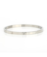 Oval Silver Tone Screw Like Design Hinged Bangle Bracelet - $26.99