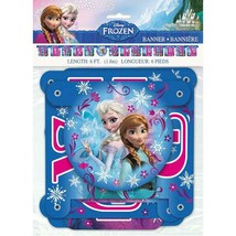 Disney Princess Frozen Happy Birthday Banner 6 Foot Jointed Anna and Els... - £4.68 GBP