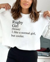Rugby girl sweatshirt,funny Rugby sweater,Rugby pullover for women, Rugby Gift J - £35.60 GBP