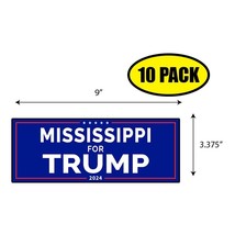 10 Pack 3.37&quot;x 9&quot; Mississippi For Trump Sticker Decal Gift Maga Trump BS0034 - £10.64 GBP