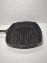 Lodge USA 10" Square Cast Iron Grill Pan Skillet Ribbed Double Handle Pr... - $17.79