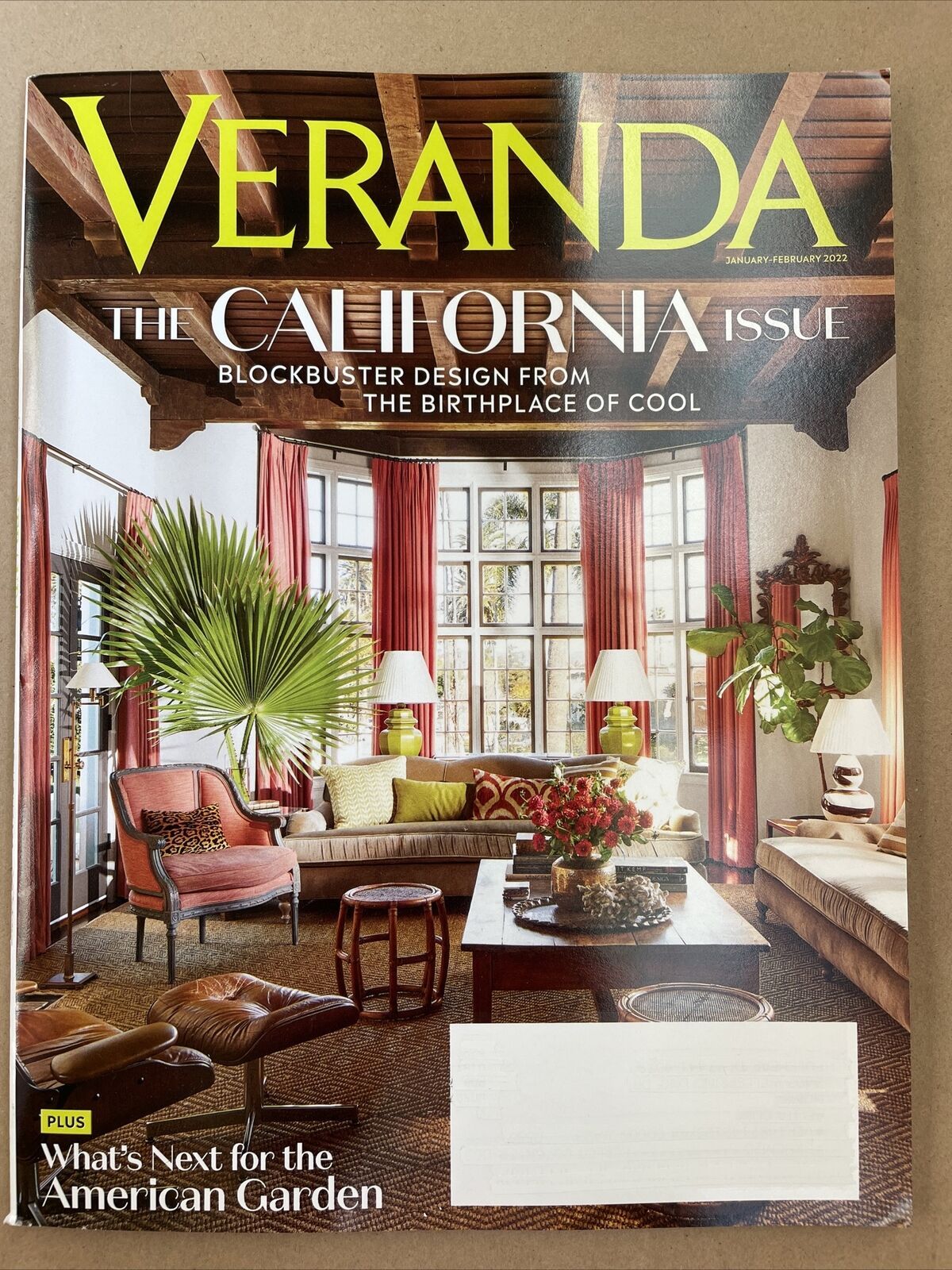 VERANDA Magazine JANUARY FEBRUARY 2022 New SHIP FREE California Issue   S L1600 