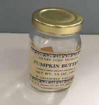 Vintage empty Henry Ford museum glass pumpkin butter jar greenfield village - $368.50 MXN