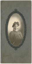 Circa 1890&#39;S Cabinet Card Woman Wearing Unique Black Dress Wintermule Newton Nj - £7.46 GBP
