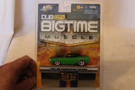 1/64 Scale Dub City Big Time Muscle, 1970 Plymouth Cuda, Green, Die Cast - £23.17 GBP