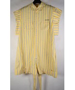 Dsquared2 Dsquared Romper Belted Dress Shirt Yellow Stripe 40 Womens Italy - $271.65 CAD