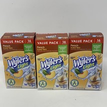 Wyler’s Light Peach Iced Tea 48 Singles To Go Packets 3 Boxes Of 16 Singles Each - £11.88 GBP