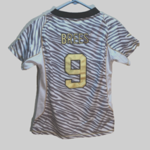 Drew Brees #9 New Orleans Saints NFL Girls Gray Zebra Stripes Sewn Jersey L - $15.59