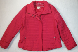 Loft Coat Womens Size XL Red Polyester Pockets Long Casual Sleeve Full Zipper - £21.16 GBP