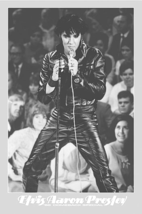 Elvis Presley Poster 24x36 inches &#39;68 Comeback Special Leather Suit RARE  - £13.42 GBP