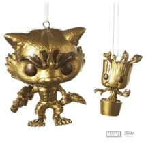 Hallmark Funko Pop Ornaments Marvel Rocket &amp; Groot Guardians of the Galaxy NEW - £15.65 GBP