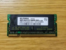 Elpida 4GB PC2-6400 Sodimm 200-Pin CL6 Laptop Memory EBE41UF8ABDA-8G-E Tested - £48.99 GBP