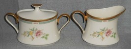 Lenox MORNING BLOSSOM PATTERN Creamer and Sugar w/Lid Set MADE IN USA - £80.95 GBP