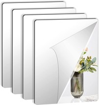 Self-Adhesive Acrylic Mirrors In 4 Packs, 12 X 16-Inch Mirror Tiles, Flexible - £30.32 GBP