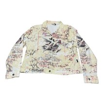 Impulse California Womens Jacket Art Floral Wishes Overprint Size Large Boho Y2K - £18.51 GBP