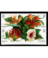 1999 33c Tropical Flowers, Block of 4 Scott 3310-13 Mint F/VF NH - $3.86 CAD