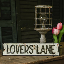Rustic Metal Sign Lovers Lane Shelf Wall Table Rustic Street Sign Decor 18&quot; - £17.54 GBP