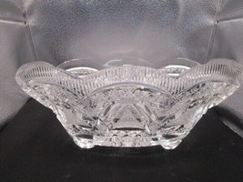 American Brilliant USA crystal cut oval bowl planter center piece footed[a5] - £182.01 GBP