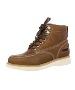 Mens Light Brown Work Boot Leather Slip Resistant Soft Toe Size 6, 6.5, ... - $82.04 CAD