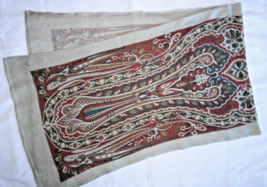 Women&#39;s Gray Brown Blue Red Paisley Knit Shawl Scarf 82&quot;X 28&quot; - £18.66 GBP