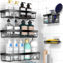 Moforoco 5 Pack Adhesive Shower Organizer Shelves Caddy Rack - £23.32 GBP