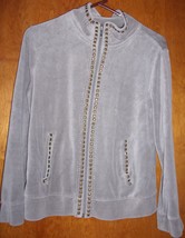 Kaktus Women’s Soft Velour Gray Jacket Size Extra Large Gently Worn - £7.23 GBP