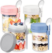 Colorful 16 Oz Overnight Oats Containers with Airtight Lids &amp; Stainless ... - $37.57