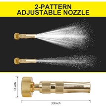 Heavy Duty Solid Brass Water Hose Nozzle for Garden Hoses | Adjustable Function - £4.58 GBP