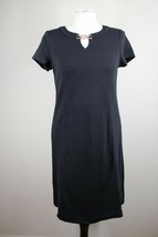 Talbots SP Black Cotton Jersey Short Sleeve Chain Neck Tee Shirt Dress - £20.92 GBP