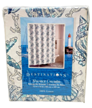 Destinations Shower Curtain Key Largo Shell Blue Beach Nautical Coastal 72 x 72&quot; - $26.73